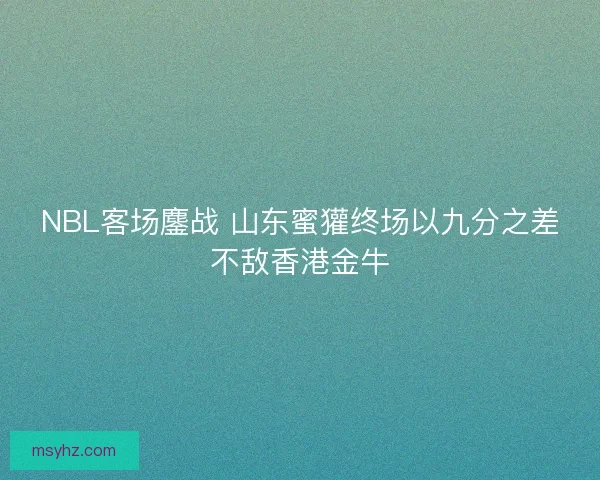 NBL客场鏖战 山东蜜獾终场以九分之差不敌香港金牛